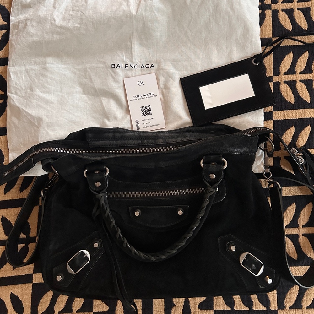 Balenciaga Ink Suede Town Crossbody Bag AUTHENTIC
